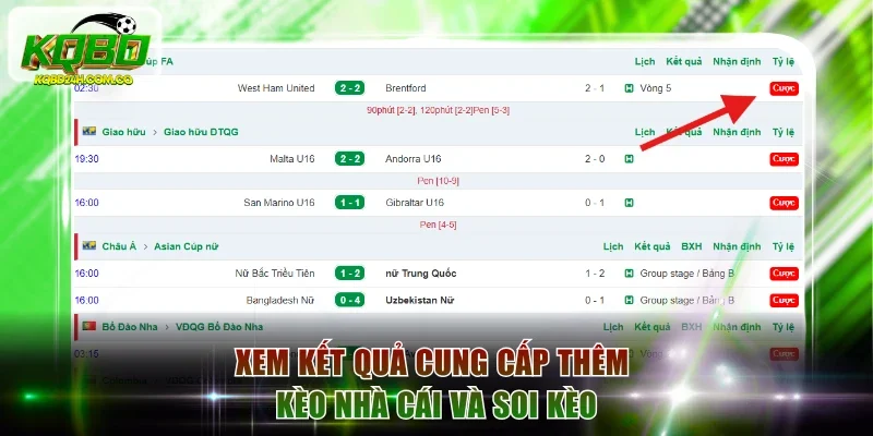 Xem kết quả cung cấp thêm kèo nhà cái và soi kèo